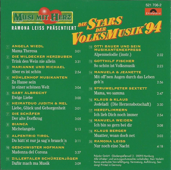 descargar álbum Various - Musi Mit Herz Ramona Leiß Präsentiert Die Stars Der Volksmusik 94