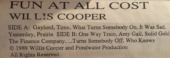 descargar álbum Willis Cooper - Fun At All Cost