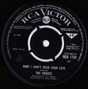 The Chants (2) - Baby I Don't Need Your Love / A Man Without A Face album cover