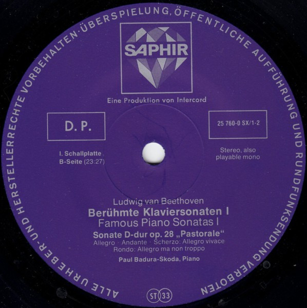 baixar álbum Ludwig van Beethoven Paul BaduraSkoda - Berühmte Klaviersonaten I Famous Piano Sonatas I