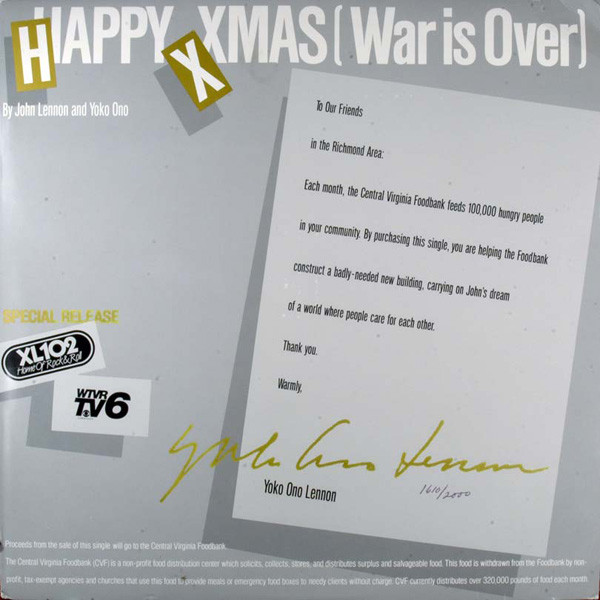 John Lennon And Yoko Ono – Happy Xmas (War Is Over) (1985, White