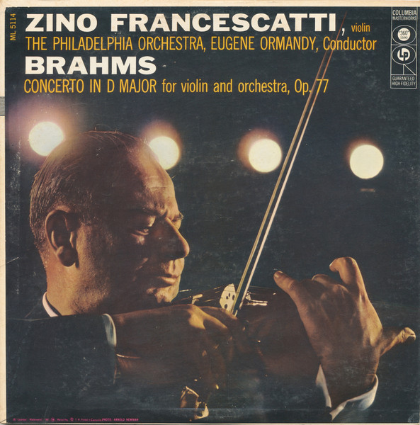 Brahms / Zino Francescatti, The Philadelphia Orchestra, Eugene