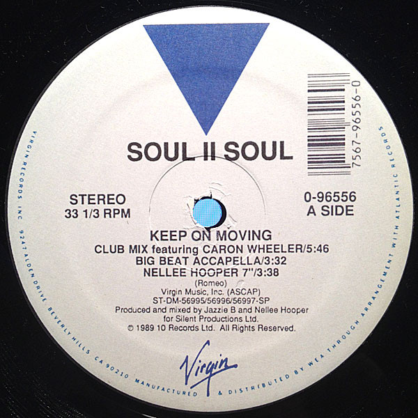 Soul II Soul – Keep On Movin (1989, White Labels With Blue