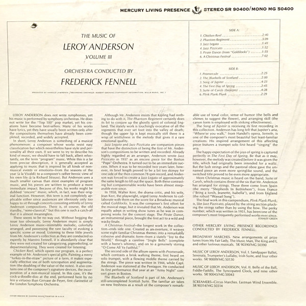 baixar álbum Leroy Anderson, Frederick Fennell - The Music of Leroy Anderson Volume 3