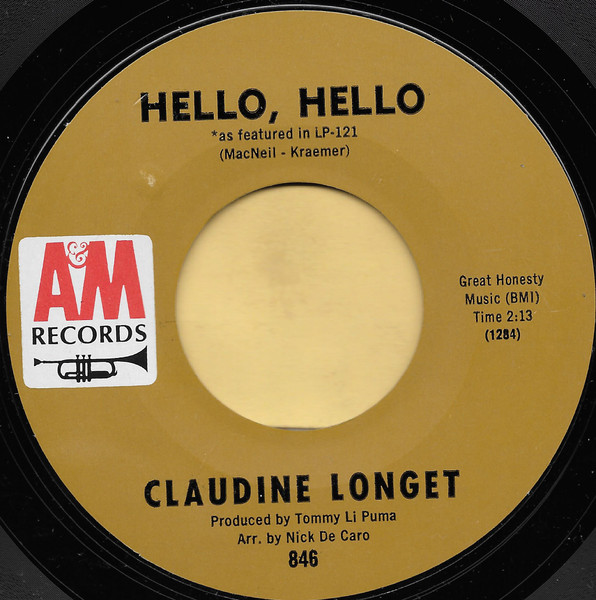 Claudine Longet – Hello, Hello / Wanderlove (1967, Vinyl) - Discogs