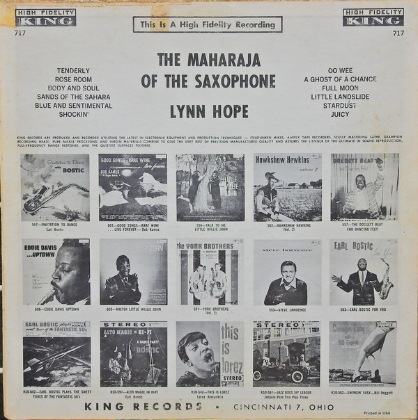 baixar álbum Lynn Hope - The Maharaja Of The Saxophone