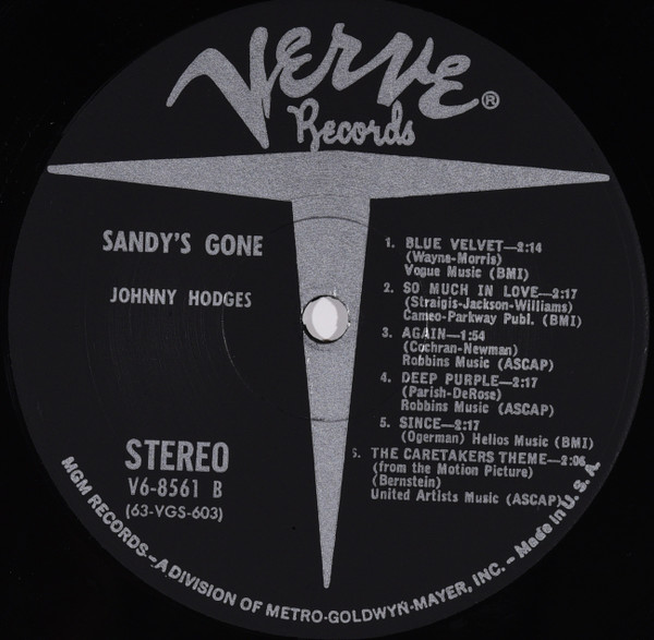 descargar álbum Johnny Hodges - Sandys Gone