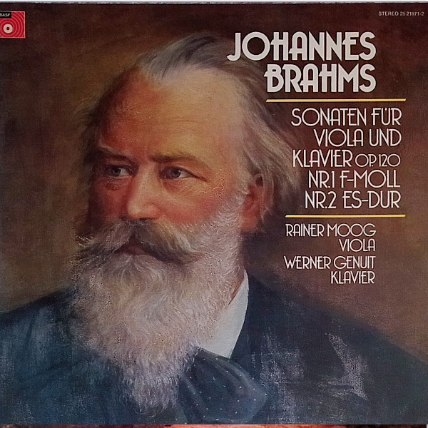 descargar álbum Johannes Brahms Rainer Moog Werner Genuit - Sonaten Für Viola Und Klavier Op120