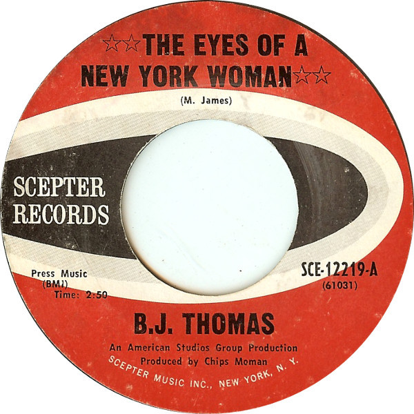 B.J. Thomas – The Eyes Of A New York Woman (1968, Pitman Pressing, Vinyl) -  Discogs