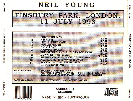 Album herunterladen Neil Young - Finsbury Park London July 1993