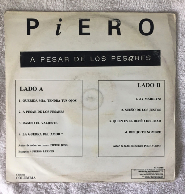 lataa albumi Piero - A Pesar De Los Pesares