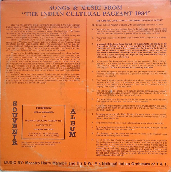 last ned album Various - Indian Cultural Pageant Of Trinidad Tobago Souvenir Album 1984