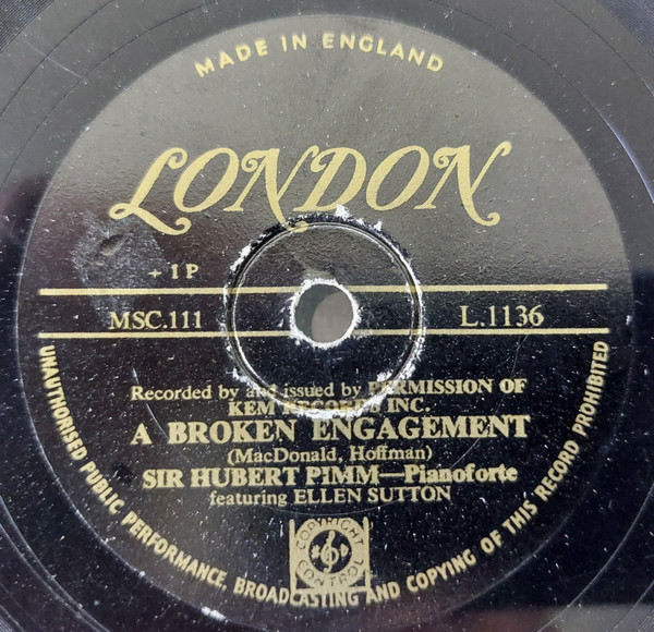 last ned album Sir Hubert Pimm featuring Ellen Sutton - Back In The Good Old Days A Broken Engagement
