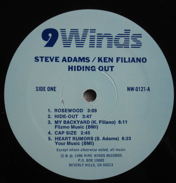 last ned album Steve Adams Ken Filiano - Hiding Out
