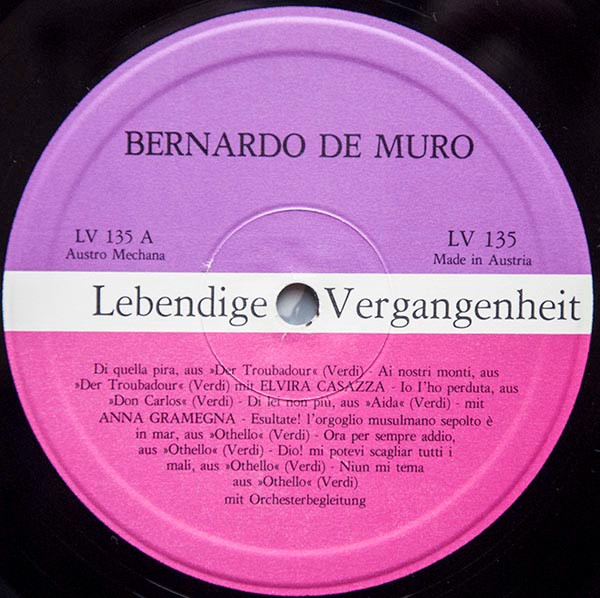 baixar álbum Bernardo De Muro - Lebendige Vergangenheit Bernardo De Muro