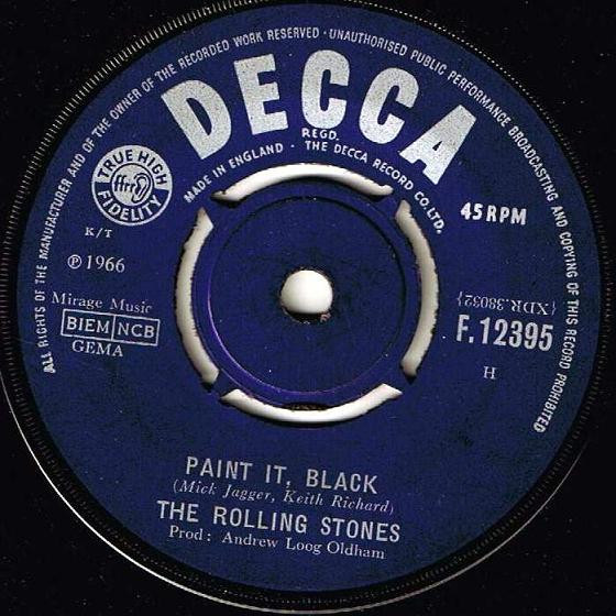 Today: The Rolling Stones released Paint It, Black in 1966 [US] – 47 years  ago