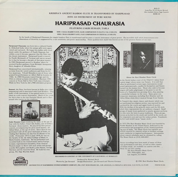lataa albumi Hariprasad Chaurasia, Zakir Hussain - Flute Concert