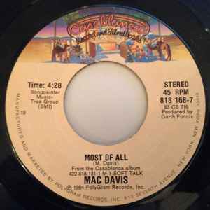 Mac Davis - Most Of All album cover
