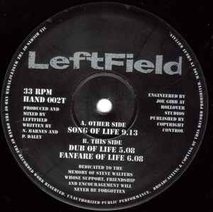 Leftfield - Song Of Life album cover