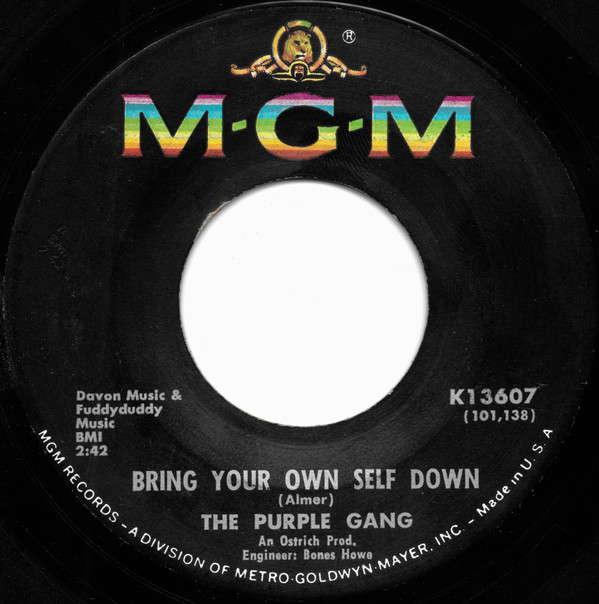 descargar álbum The Purple Gang - Bring Your Own Self Down One Of The Bunch