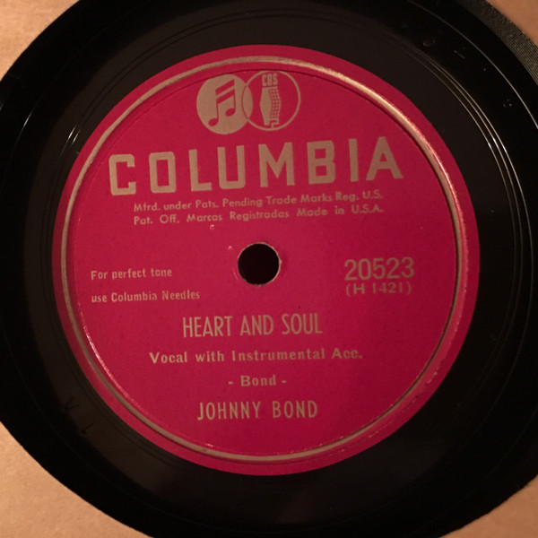 last ned album Johnny Bond - Heart And Soul I Wont Stand In Your Way