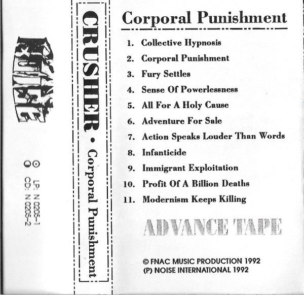 Crusher – Corporal Punishment (1992, C50, Cassette) - Discogs