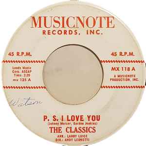 The Classics P S I Love You 1963 Vinyl Discogs