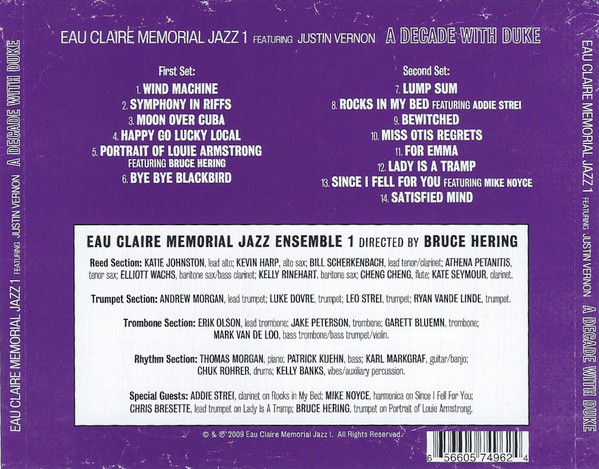 télécharger l'album Eau Claire Memorial Jazz 1 Featuring Justin Vernon - A Decade With Duke
