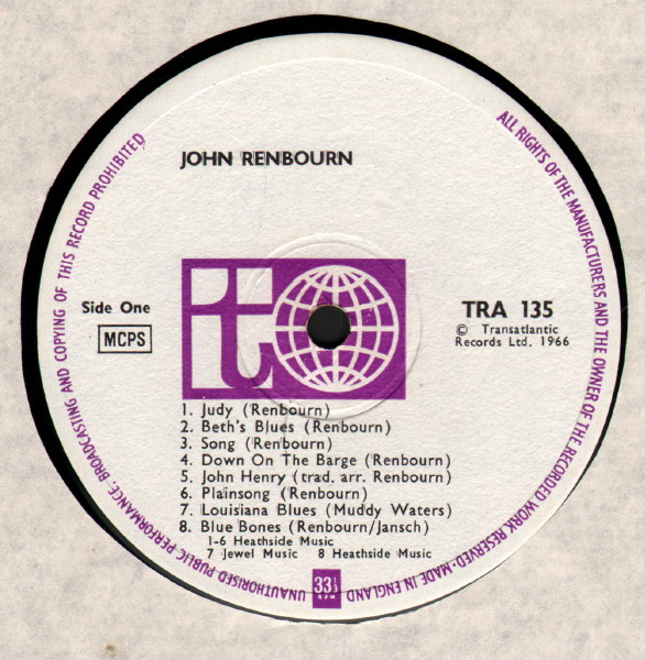 John Renbourn - John Renbourn | Transatlantic Records (TRA 135) - 3