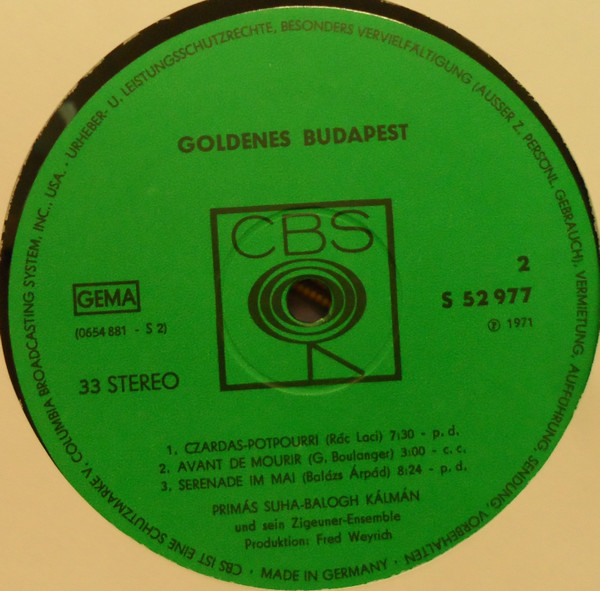 ladda ner album Primás SuhaBalogh Kálmán Und Sein ZigeunerEnsemble - Goldenes Budapest