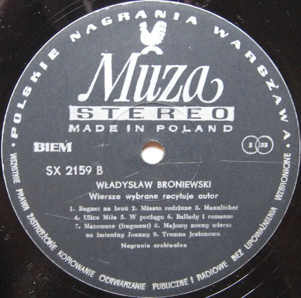 last ned album Władysław Broniewski - Wiersze Wybrane Recytuje Autor