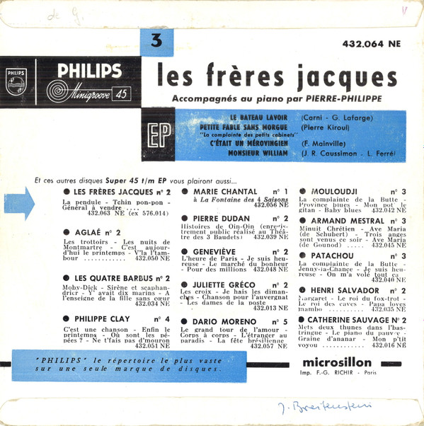 télécharger l'album Les Frères Jacques - 3 Le Bateau Lavoir