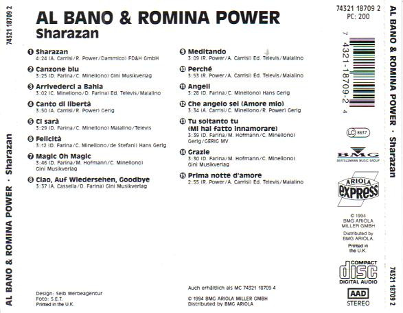 CD Album - Al Bano And Romina Power - Prima Notte D'Amore - Ariola Express  - Germany