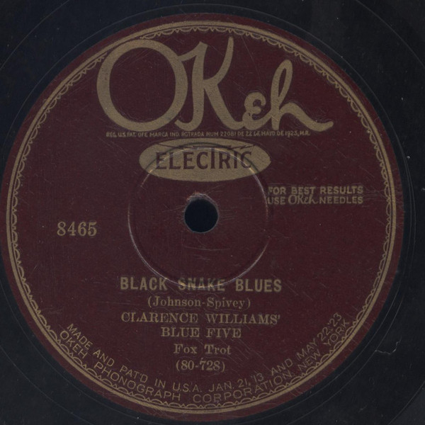 Clarence Williams' Blue Five – Black Snake Blues / Old Folks