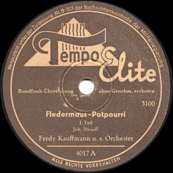 last ned album Ferdy Kauffmann U S Orchester - Fledermaus Potpourri