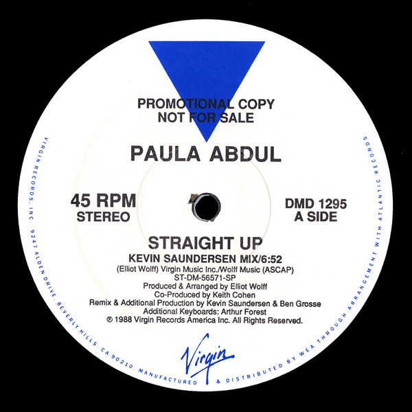 th Glat arbejder Paula Abdul – Straight Up (1988, Vinyl) - Discogs