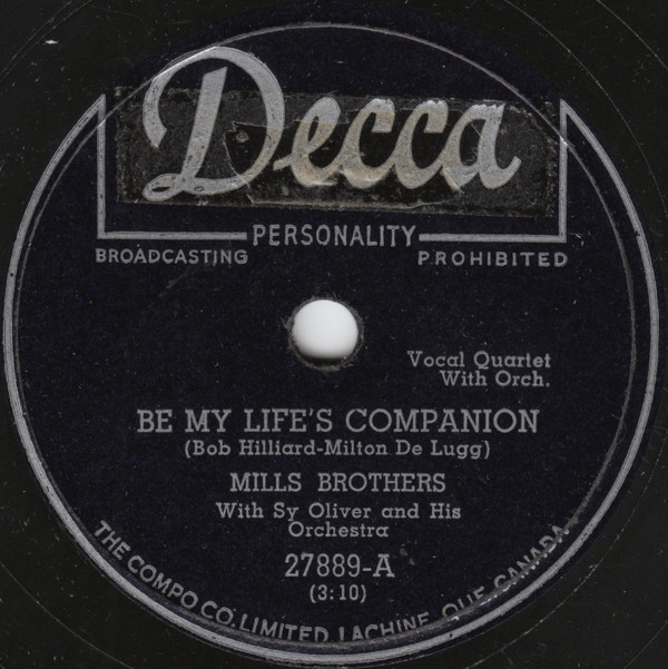 télécharger l'album Mills Brothers With Sy Oliver And His Orchestra - Be My Lifes Companion Love Lies