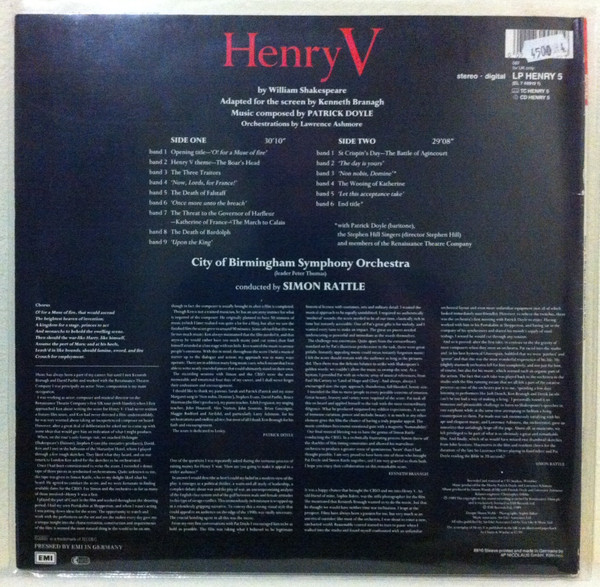 descargar álbum Patrick Doyle - Henry V Original Soundtrack Recording