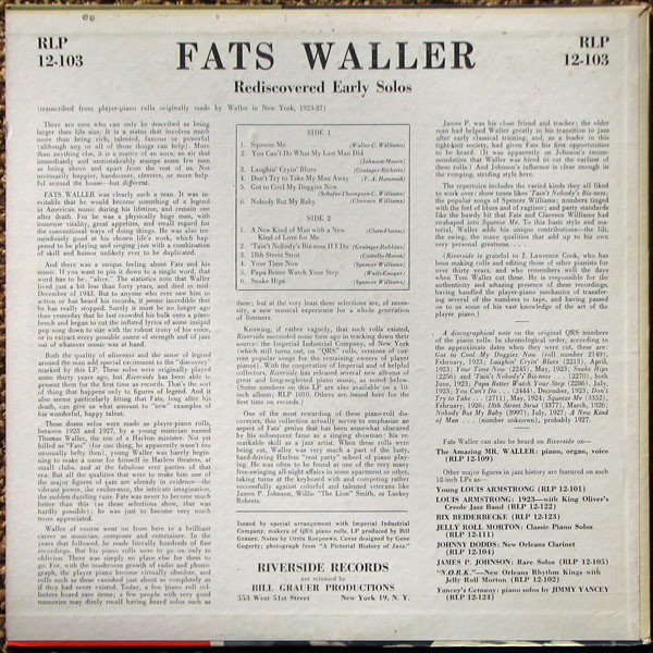 télécharger l'album Fats Waller - Rediscovered Early Solos