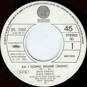 BLACK SABBATH AM I GOING INSANE SFL-2060-