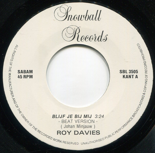 ladda ner album Roy Davies - Blijf Je Bij Mij