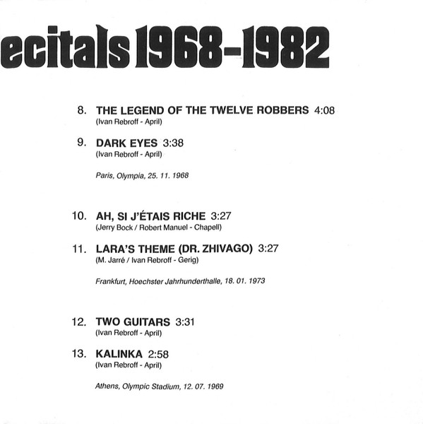 descargar álbum Ivan Rebroff - Live In Concert Recitals 1968 1982