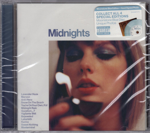 Taylor Swift – Midnights (2022, Moonstone Blue Edition, Signed, CD 