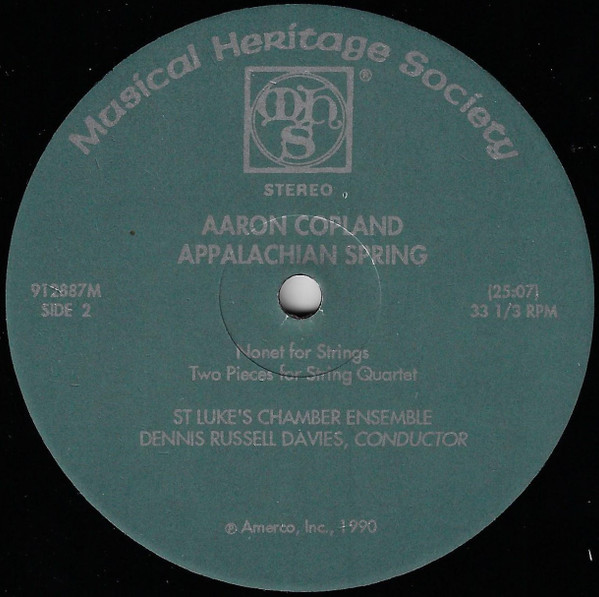 Album herunterladen Aaron Copland St Luke's Chamber Ensemble, Dennis Russell Davies - Appalachian Spring Nonet For Strings Two Pieces For String Quartet
