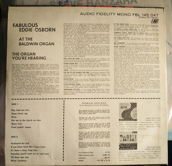 télécharger l'album Eddie Osborn - At The Baldwin Organ