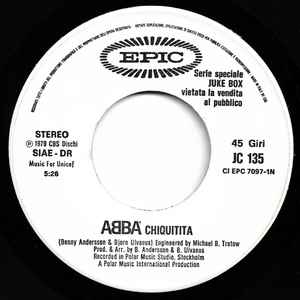ABBA - Chiquitita / Hold The Line album cover
