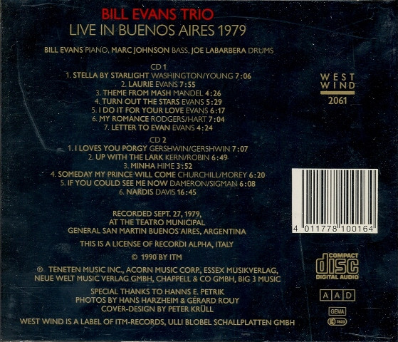 Bill Evans Trio – Live In Buenos Aires 1979 (1979, Vinyl) - Discogs