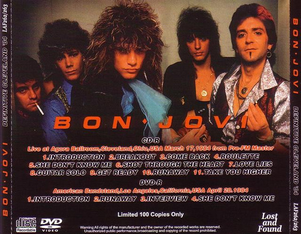 lataa albumi Bon Jovi - Definitive Cleveland 84