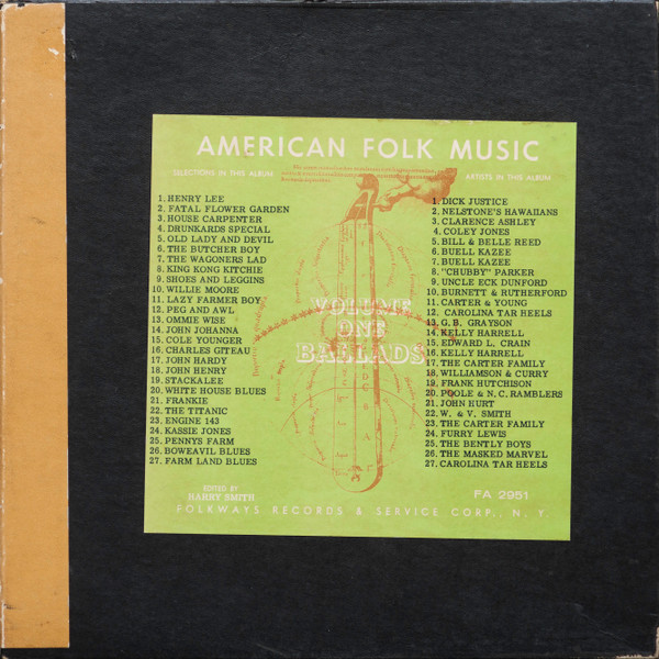 Harry Smith – Anthology Of American Folk Music Volume One: Ballads (1952