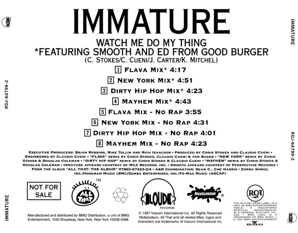 Immature watch me do my thing promo album 1997 | eBay